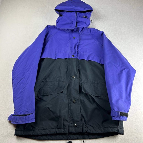 VTG REI Gore-Tex Outdoor Full Zip Retro 2-Tone Purple Windbreaker Jacket Size L - Picture 1 of 6